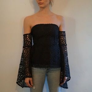 Bohemian Tube Top with Bell Sleeves